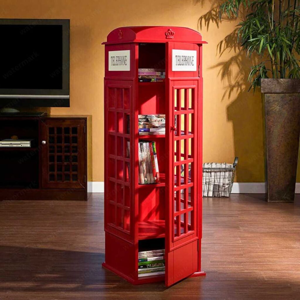 Phone Booth-Shaped Retro Kid's Bookcase