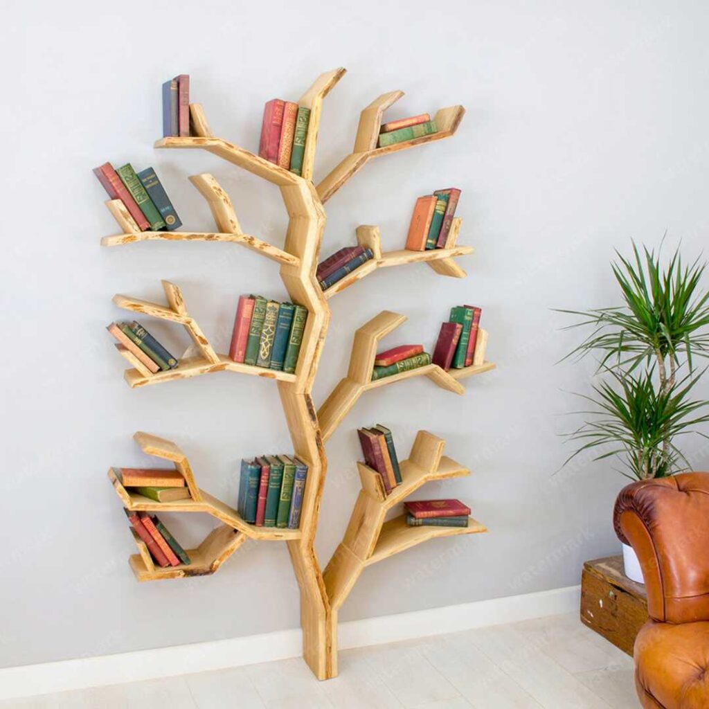 Solid Oak Tree Bookcase