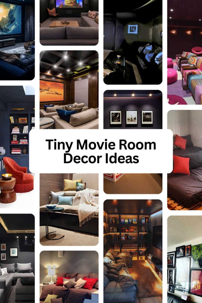 Tiny Movie Room Decor Ideas pinterest pin