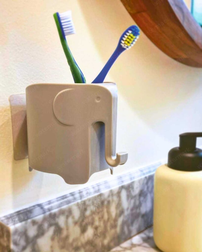 Wall Mounted Elephant Toothbrush Holder