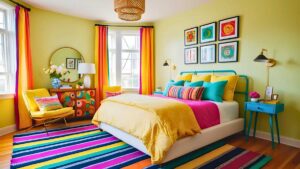 a colorful bedroom