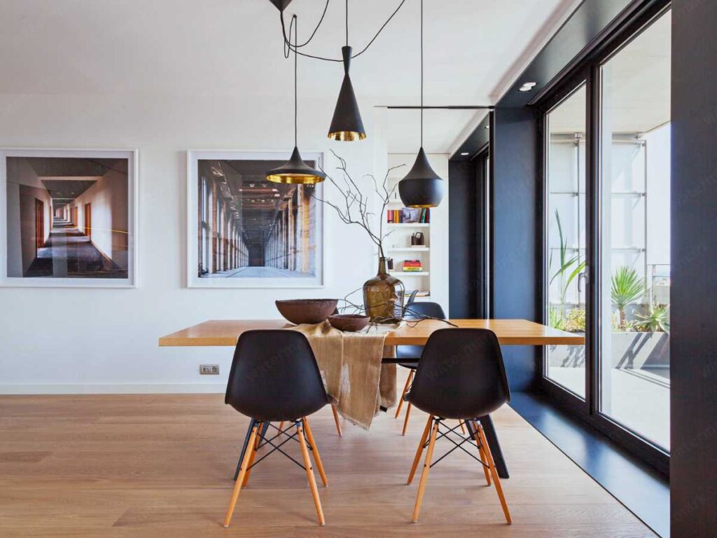 a masculine dining room