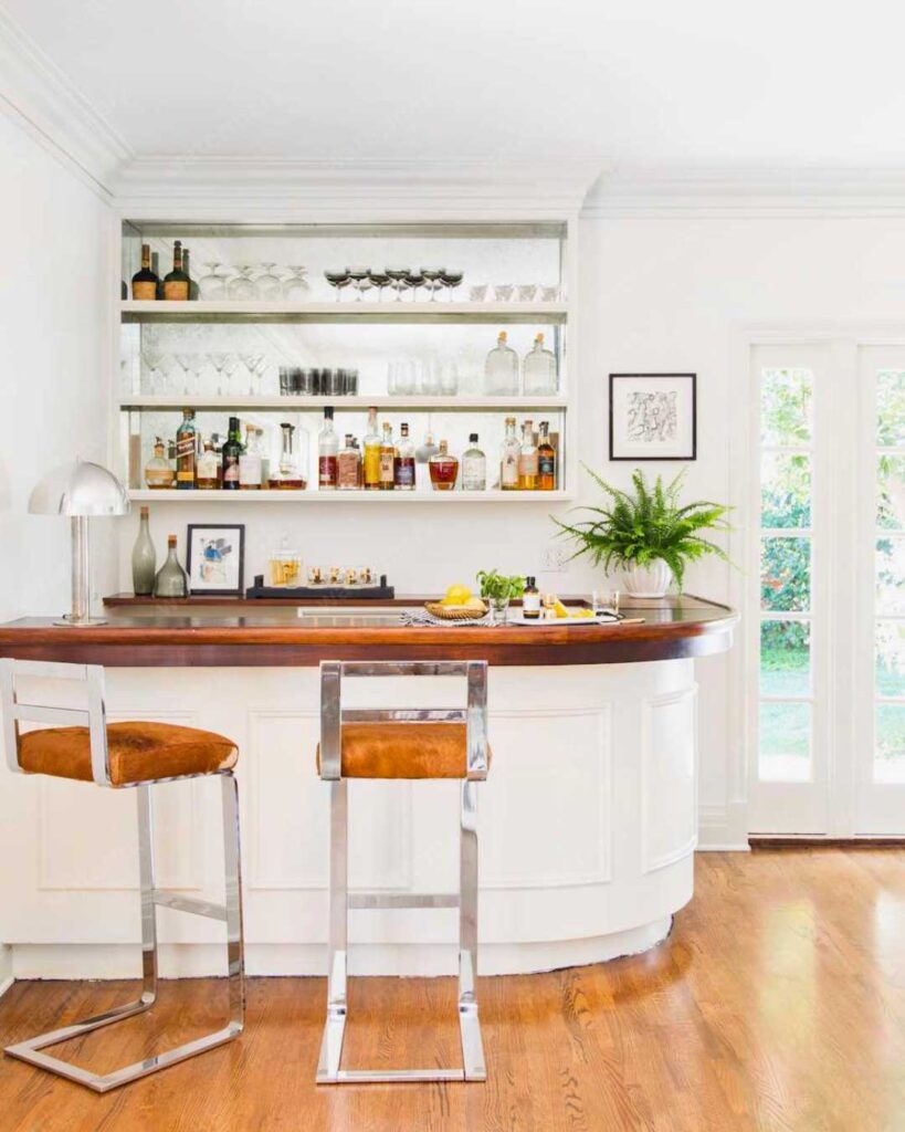 a modern wet bar