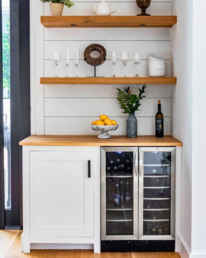 a small home bar nook