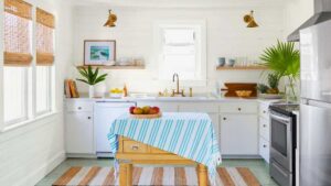 a small white kitchen