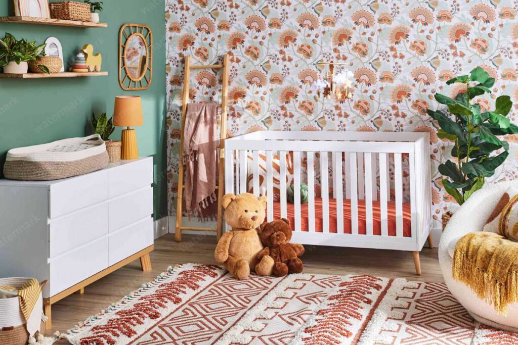 an elegant baby room