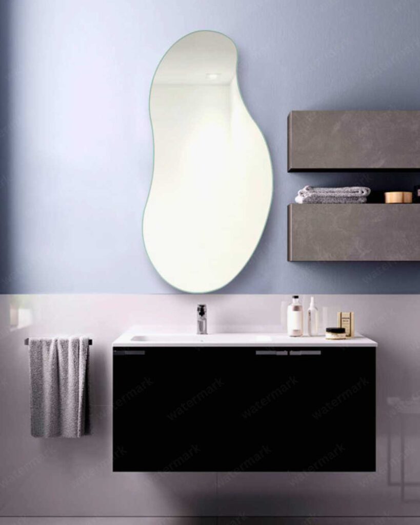 asymmetrical bathroom mirror design