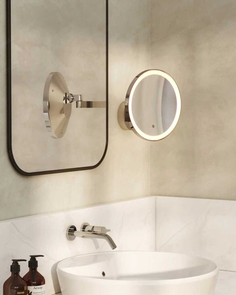 bathroom magnifying mirror with led