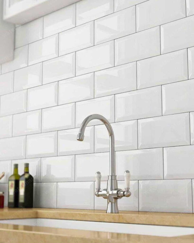 beveled subway tile