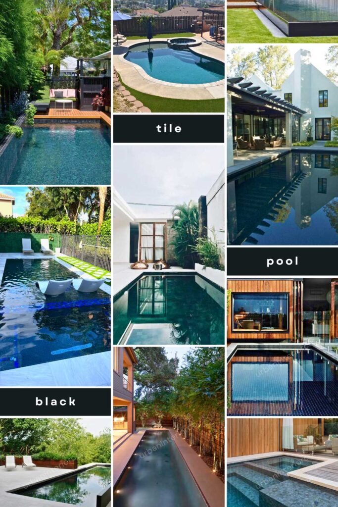 black tile pool ideas pinterest pin