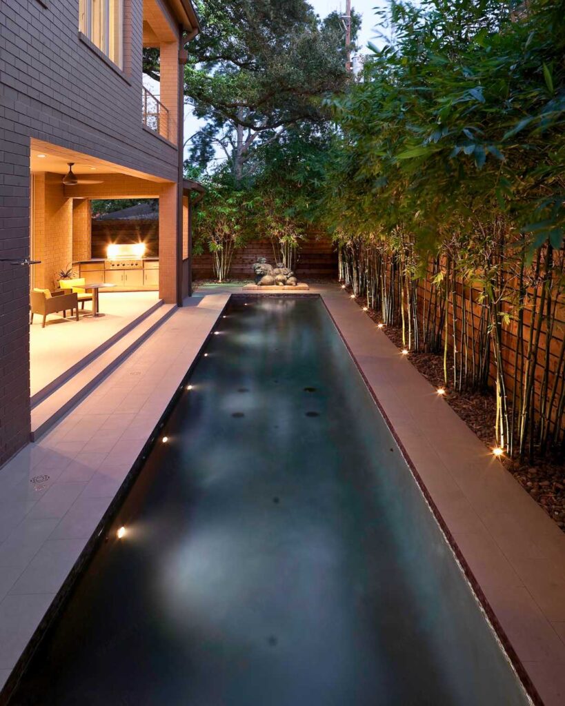 black tile swimming pool