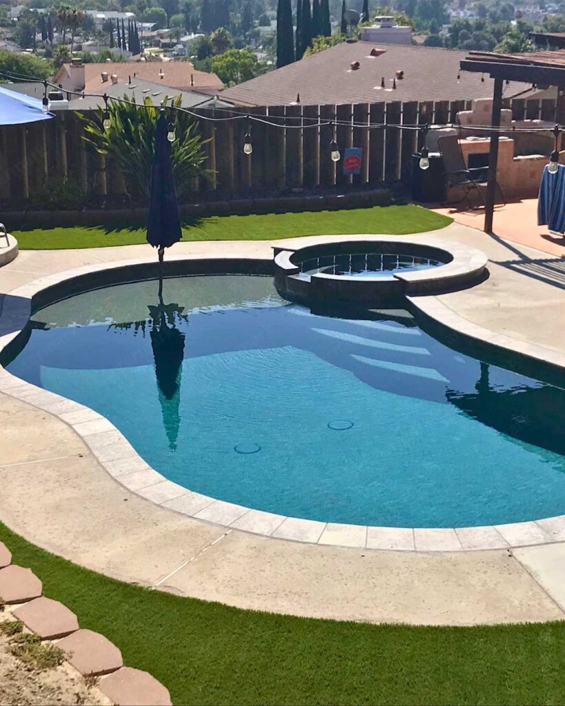 black tile swimming pool