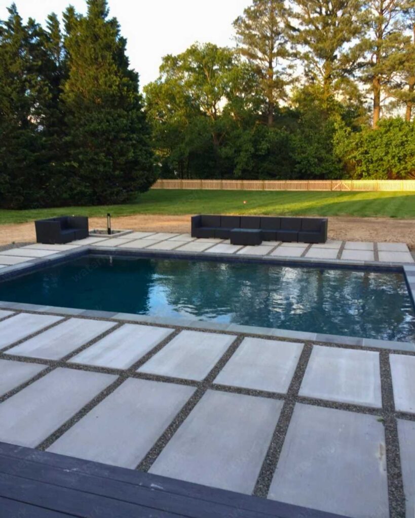 black tile swimming pool