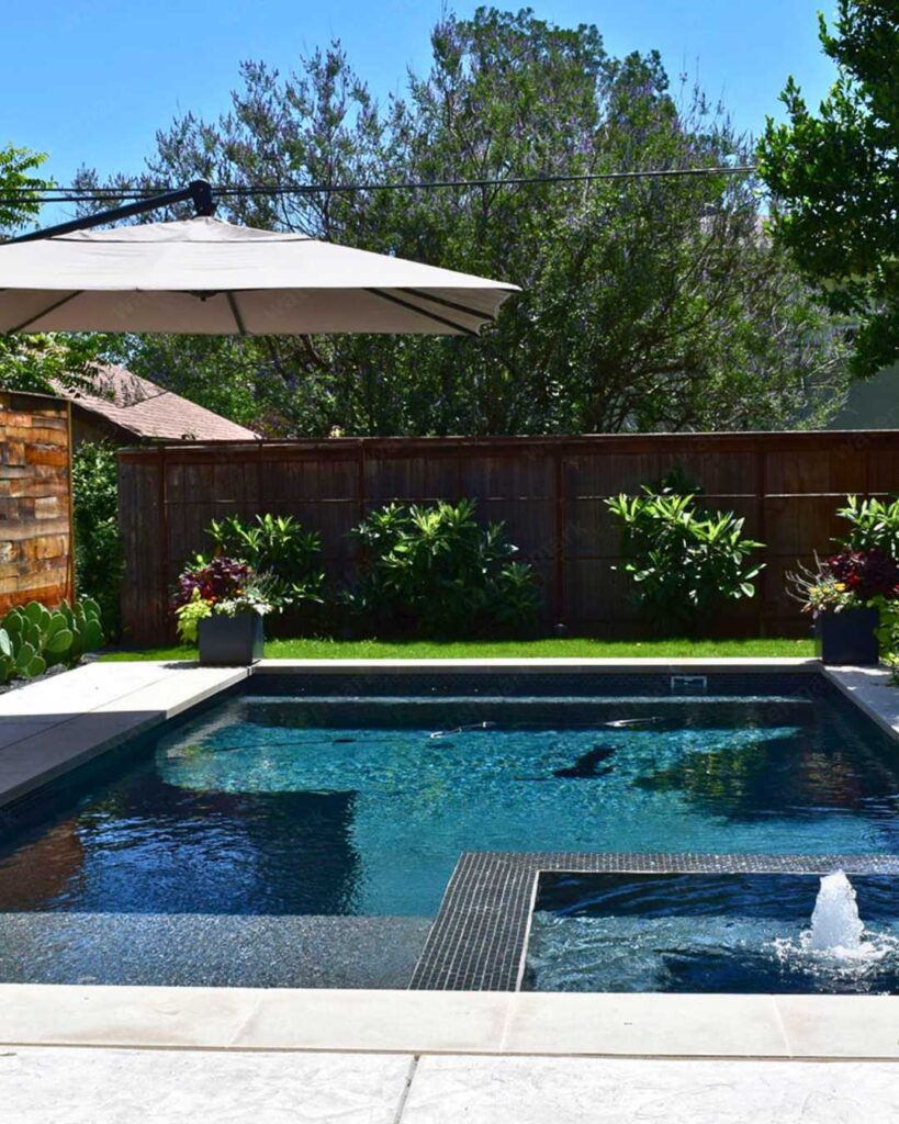 black tile swimming pool