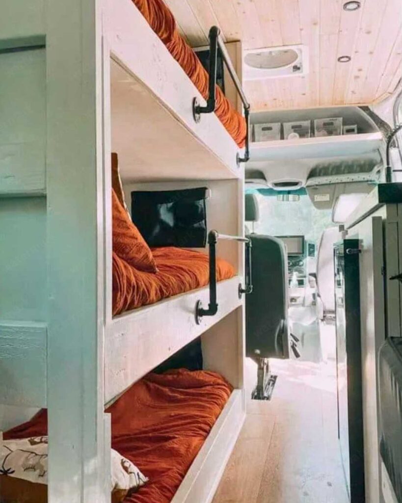 camper van bed ideas with bunk bed