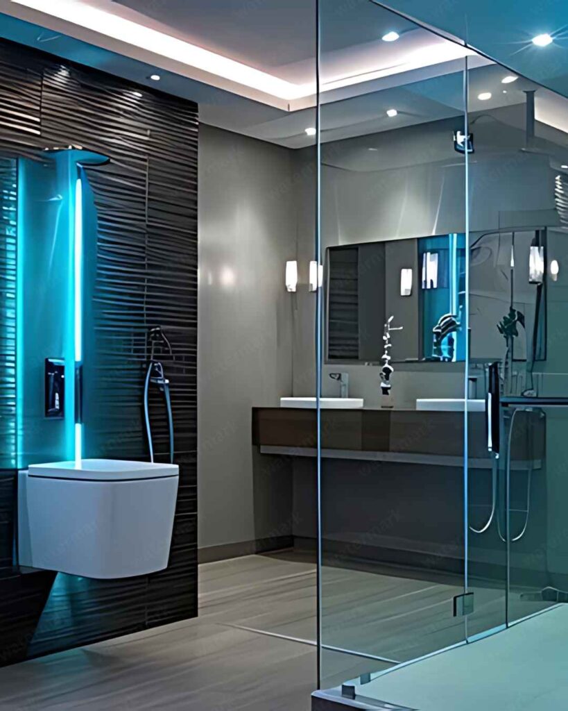 colored led lights in Bathroom