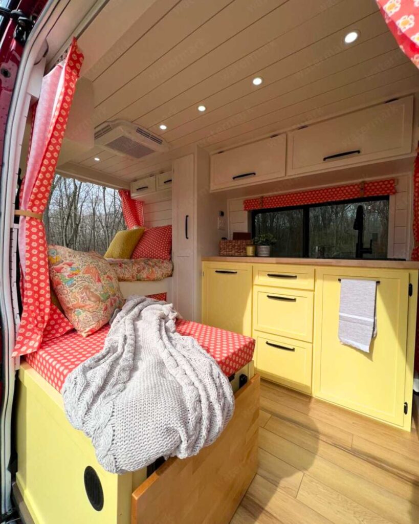 colorful camper van interior design