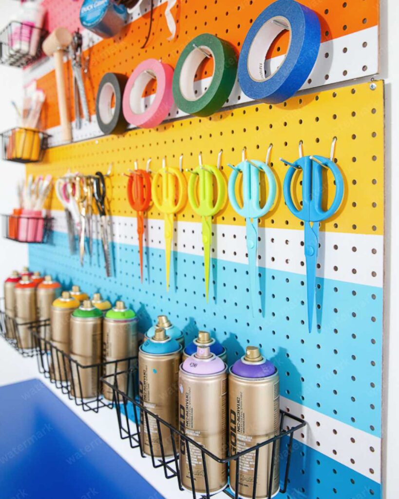 colorful pegboard