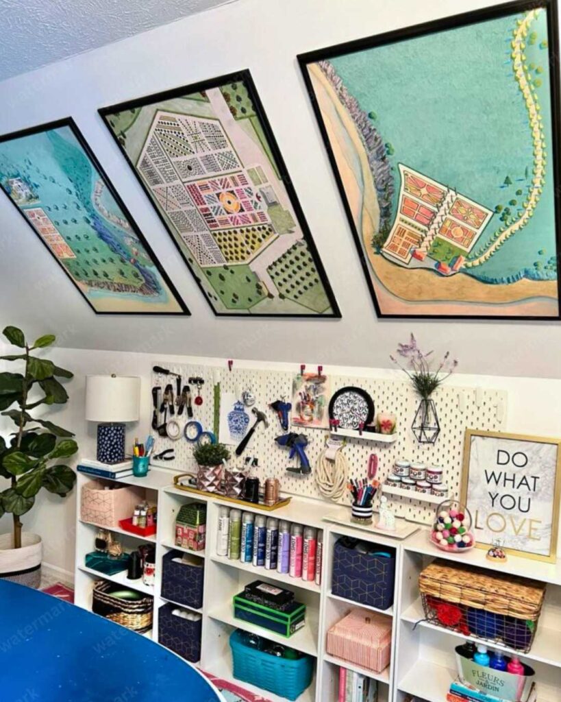 craft room with posters