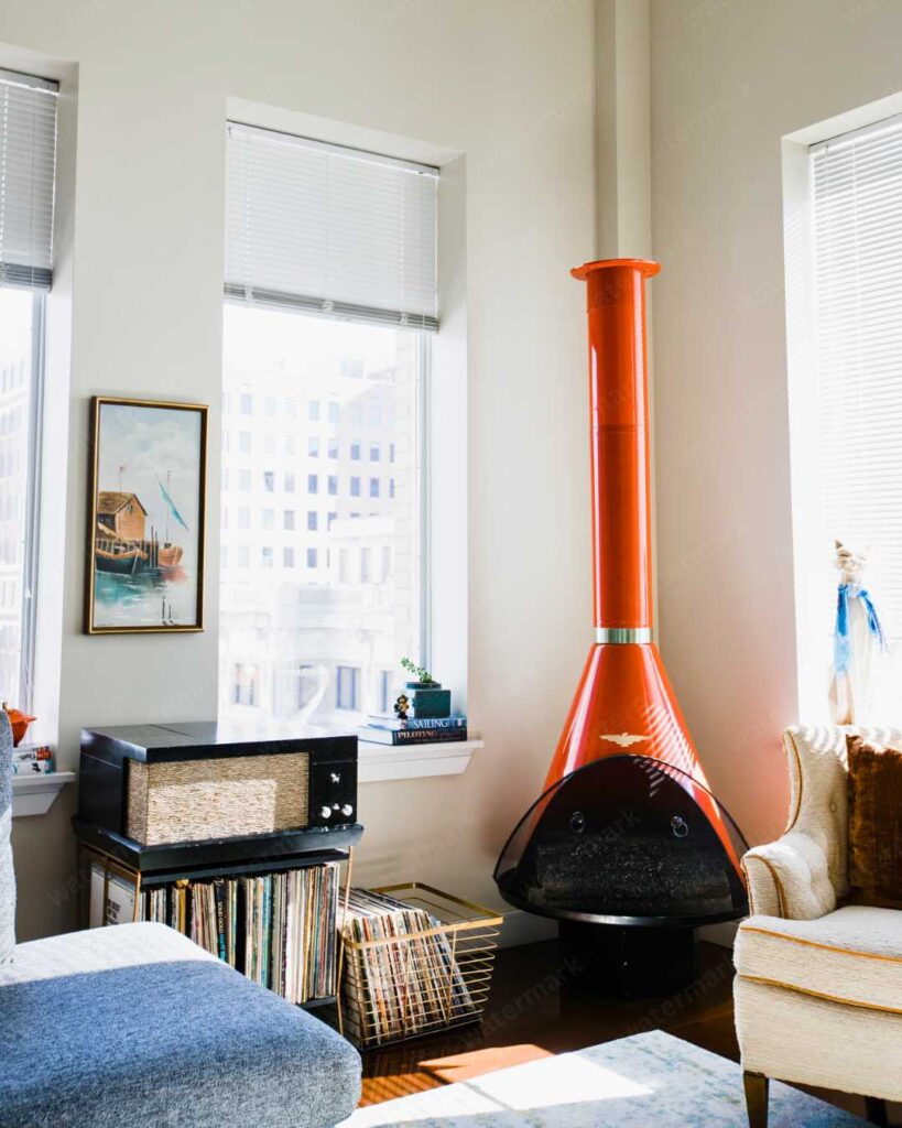 contemporary fireplace in a living room