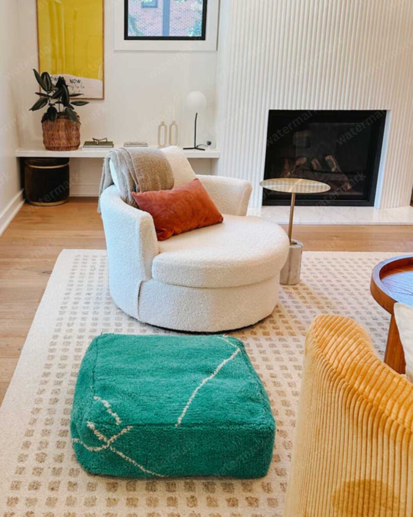 floor cushion in a living room