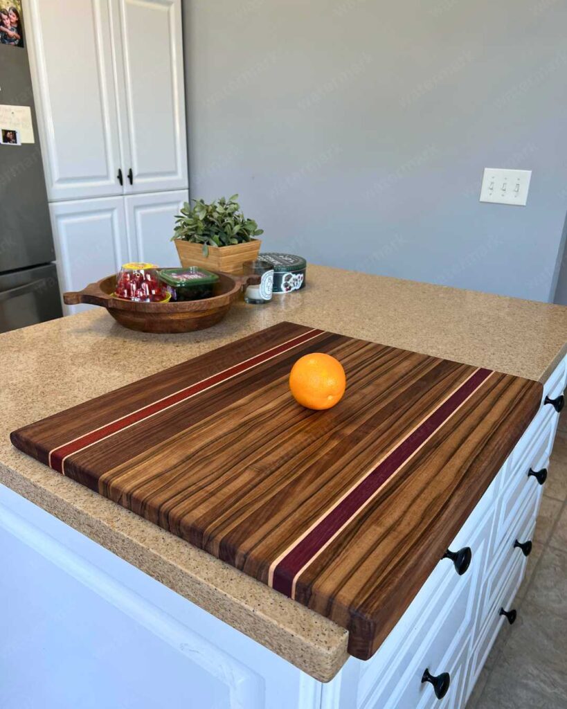 kitchen with large cutting board