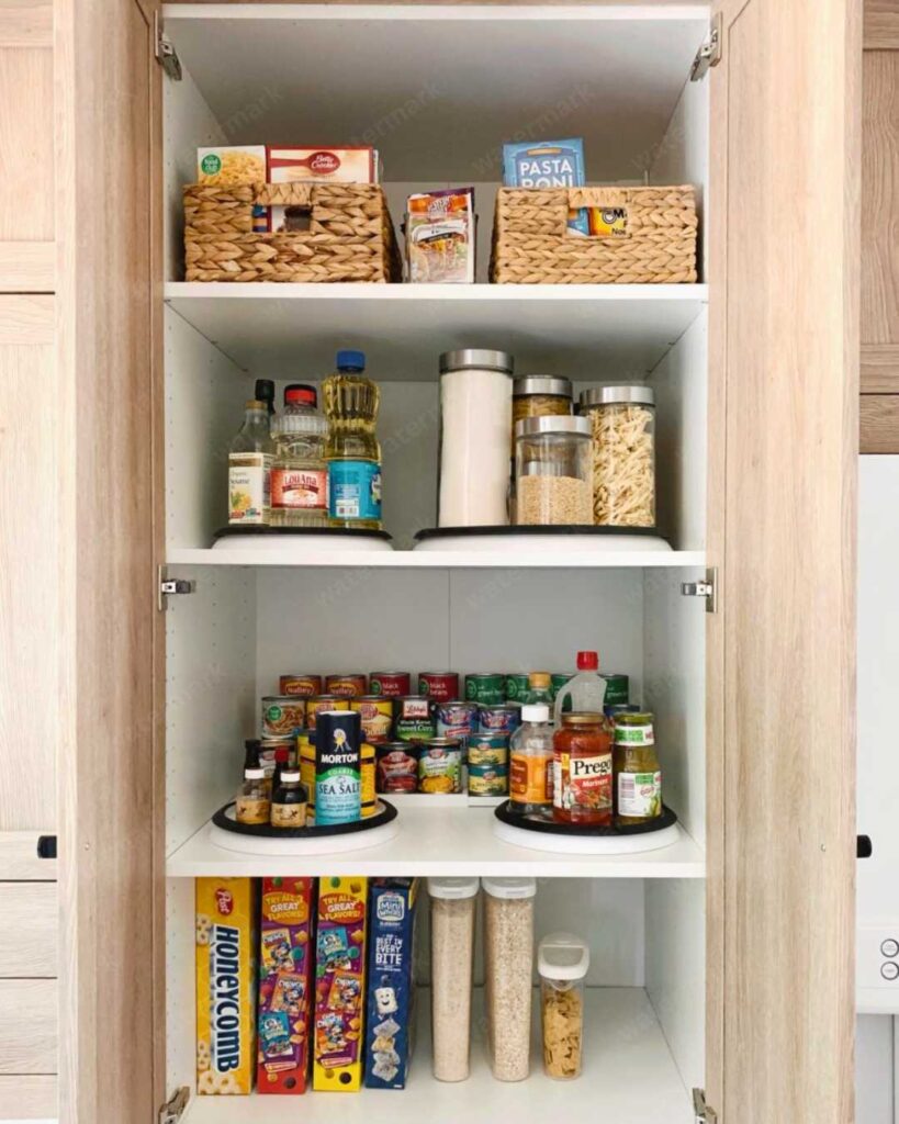 lazy susan turntables in cabinet