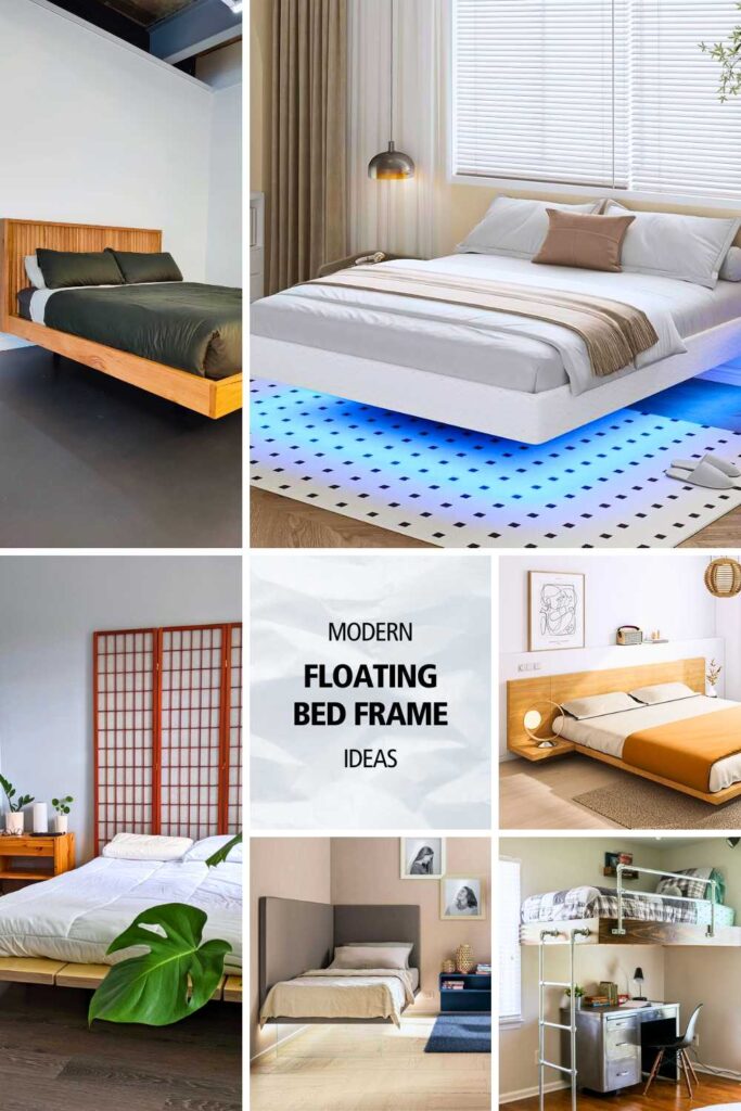 modern floating bed frame ideas pinterest pin