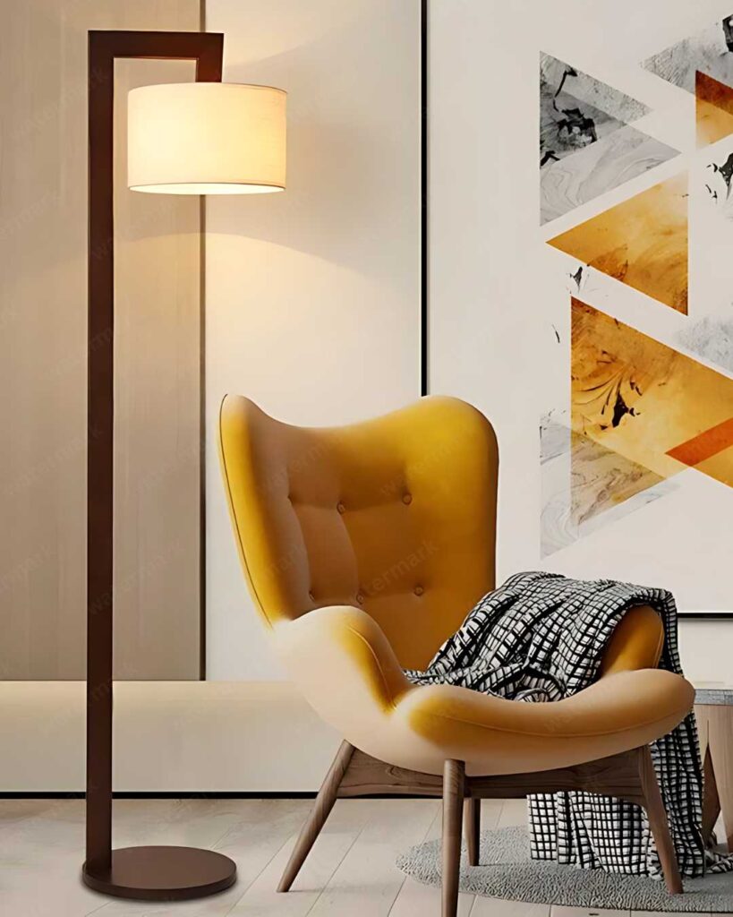 modern floor lamp in a living room