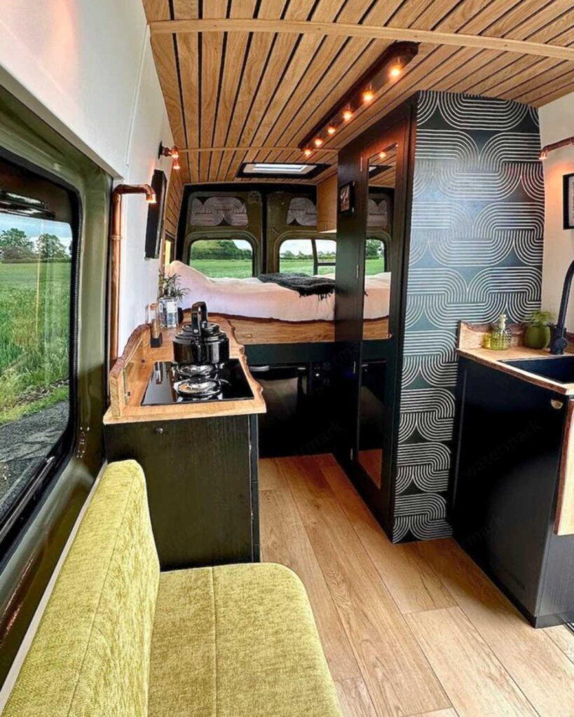 modern luxe camper van interior design