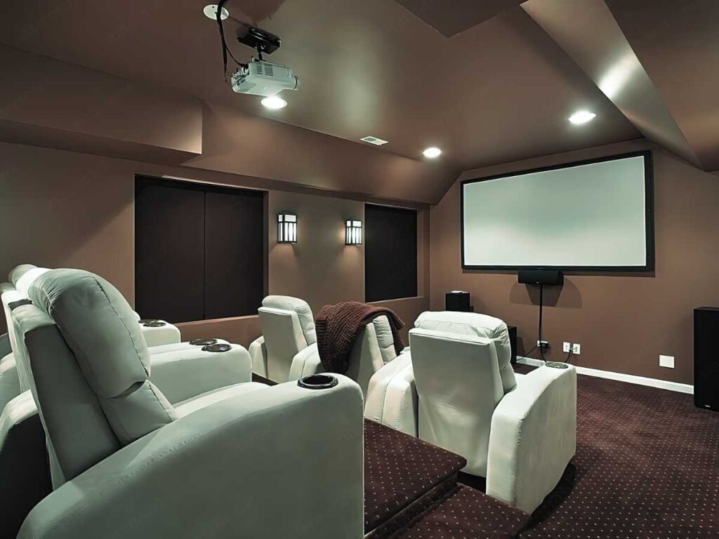 movie room with projector