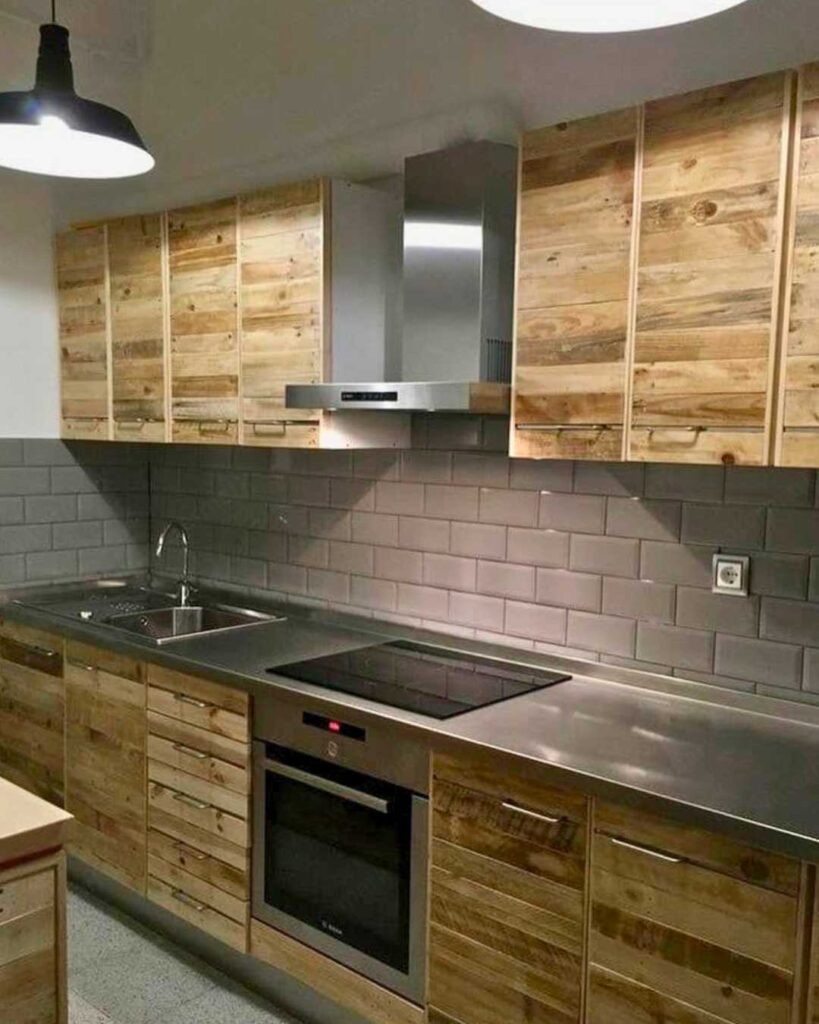 pallet kitchen ideas with cabinet