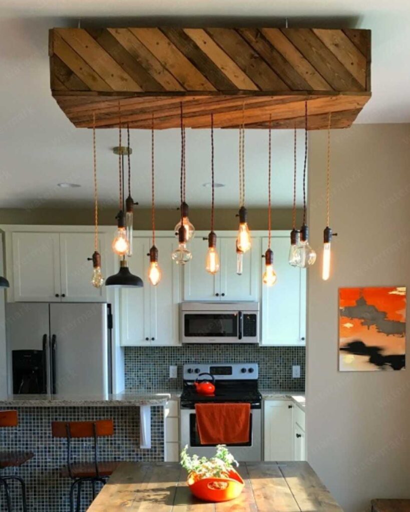 pallet kitchen ideas with ceiling light box