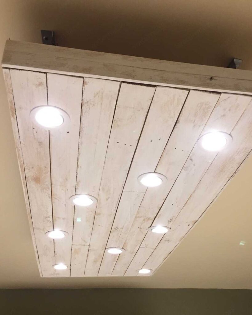 pallet kitchen ideas with ceiling light box