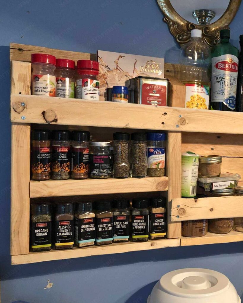 pallet kitchen ideas with spice rack