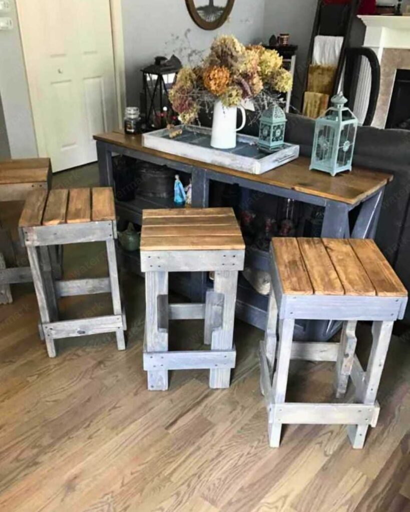 pallet kitchen ideas with stools