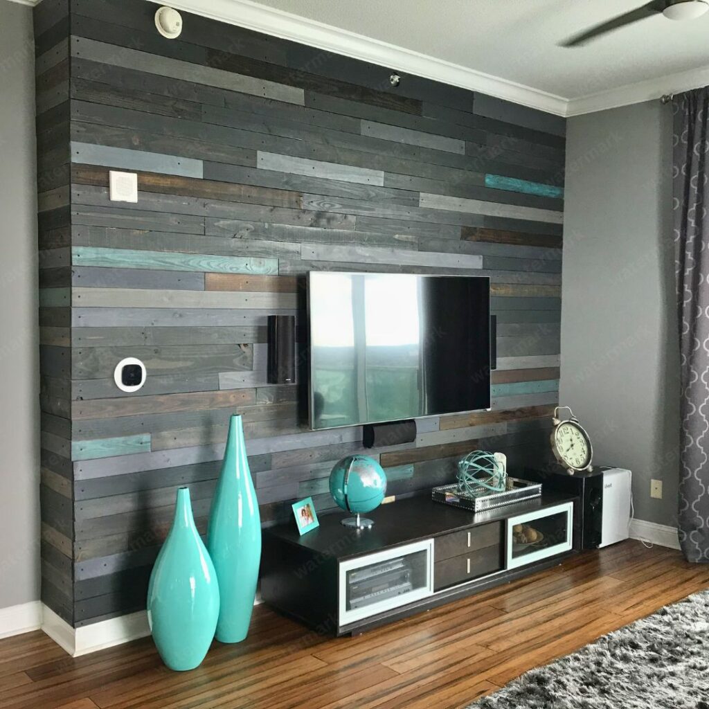 pallet as accent wall in living room