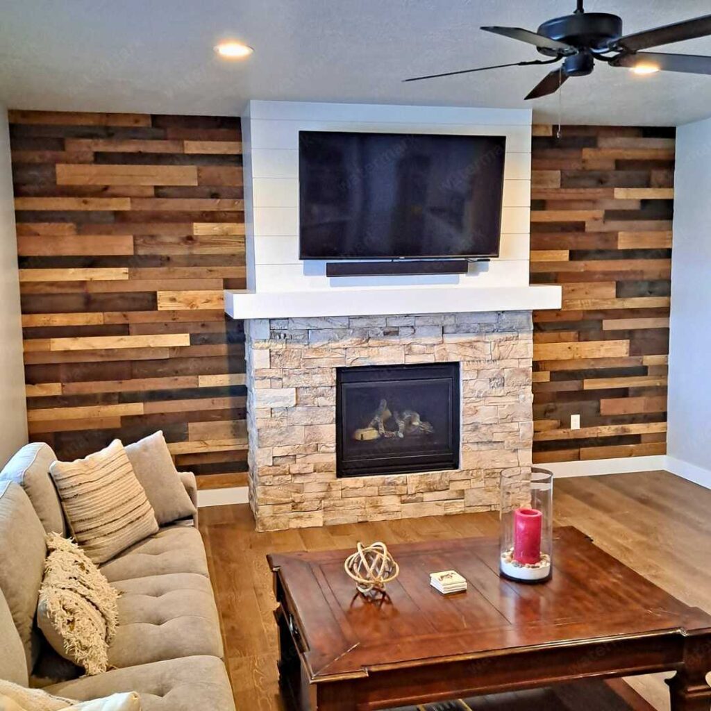 pallet as accent wall in living room