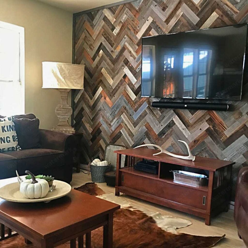 pallet as accent wall in living room