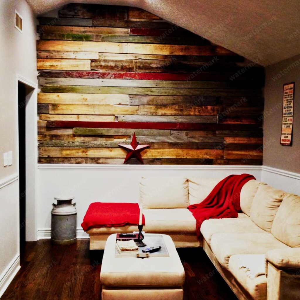 pallet as accent wall in living room