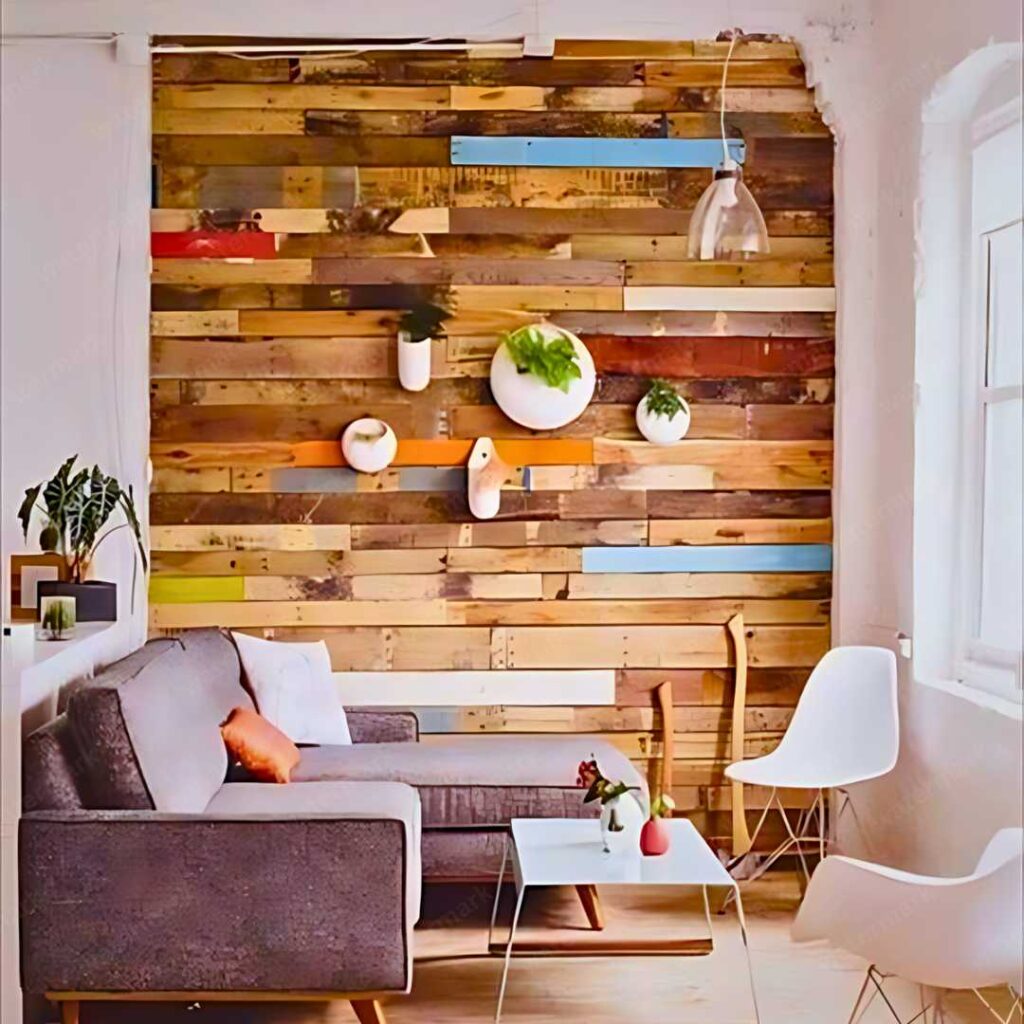 pallet as accent wall in living room