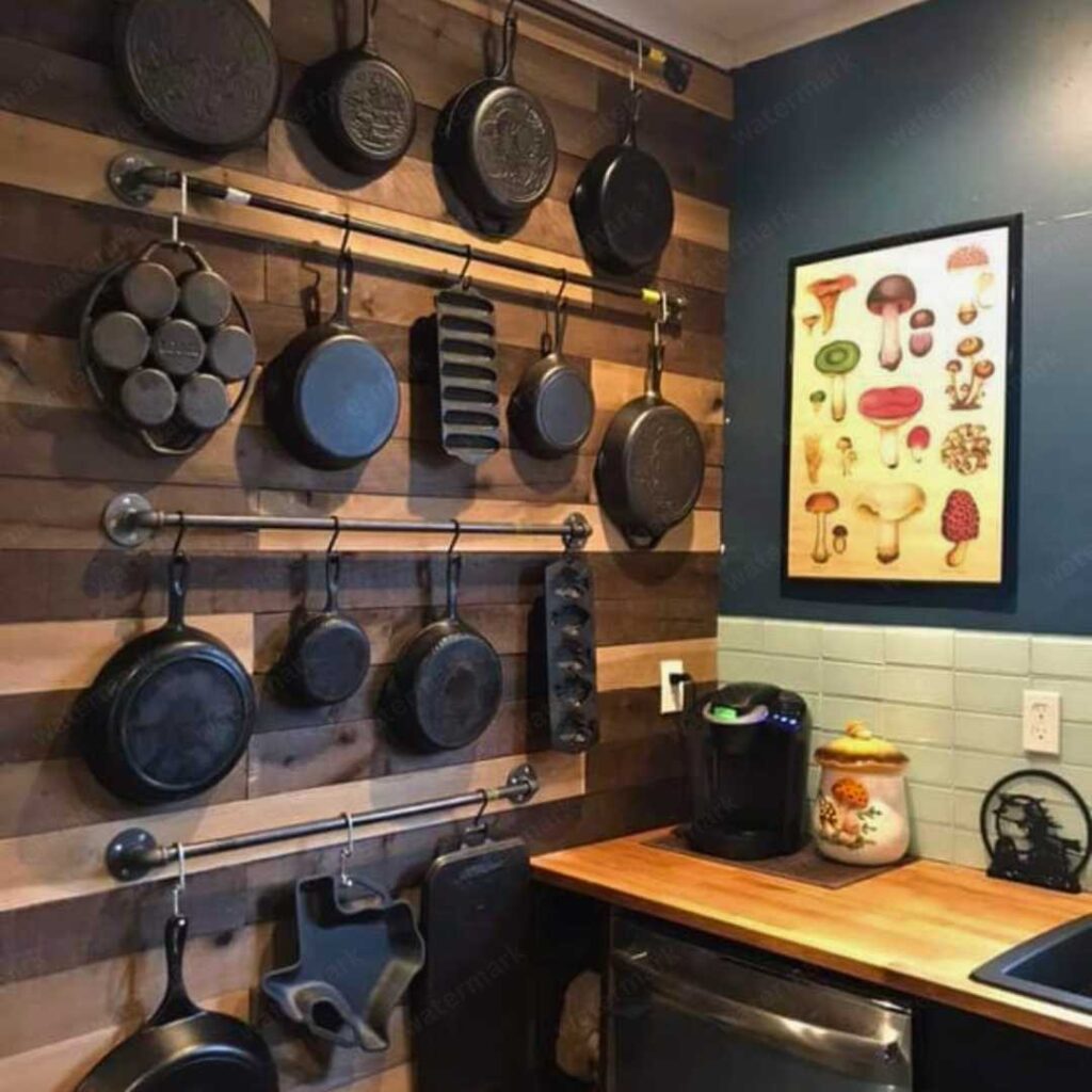 pallet as accent wall in kitchen