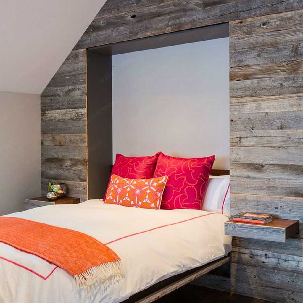 pallet as accent wall in bedroom