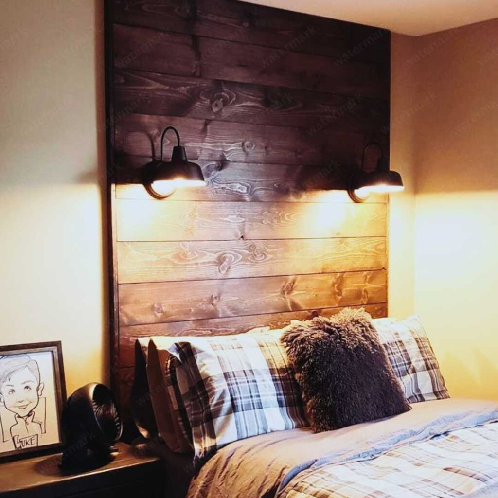 pallet as accent wall in bedroom