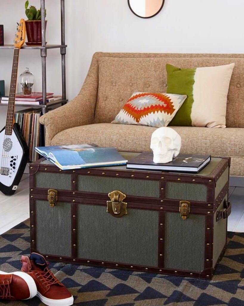 old trunk as a coffee table