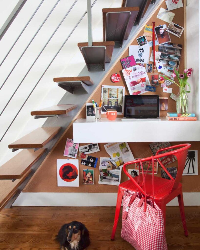 small home office under stair