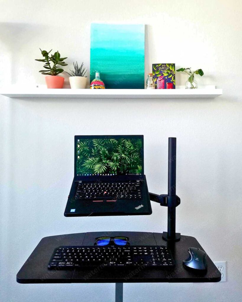 small home office with mobile table