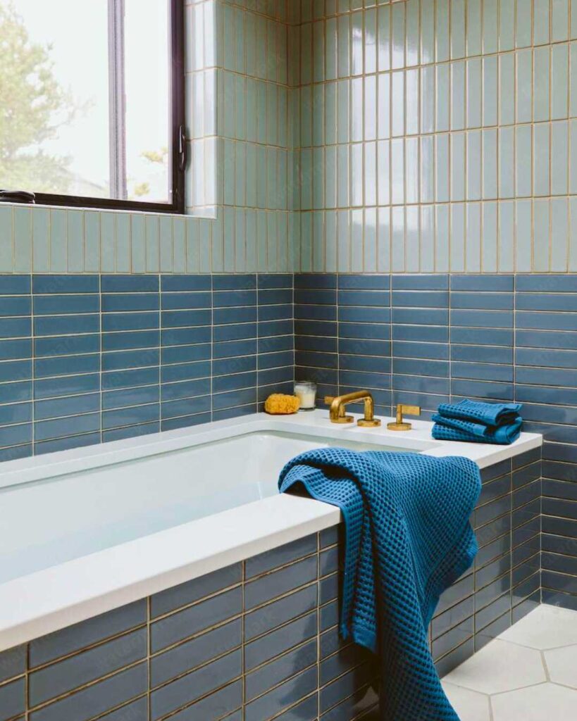 subway tile color blocking