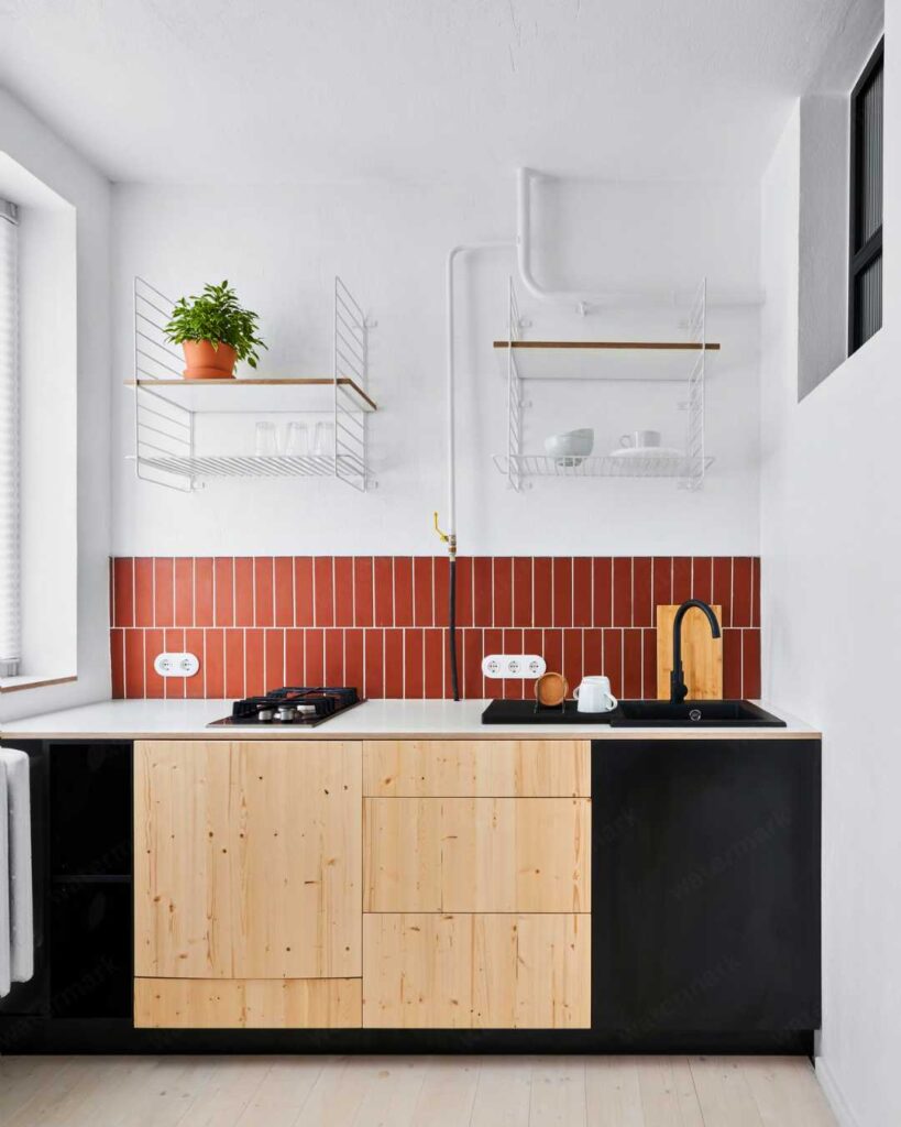 subway tile contrasting grout