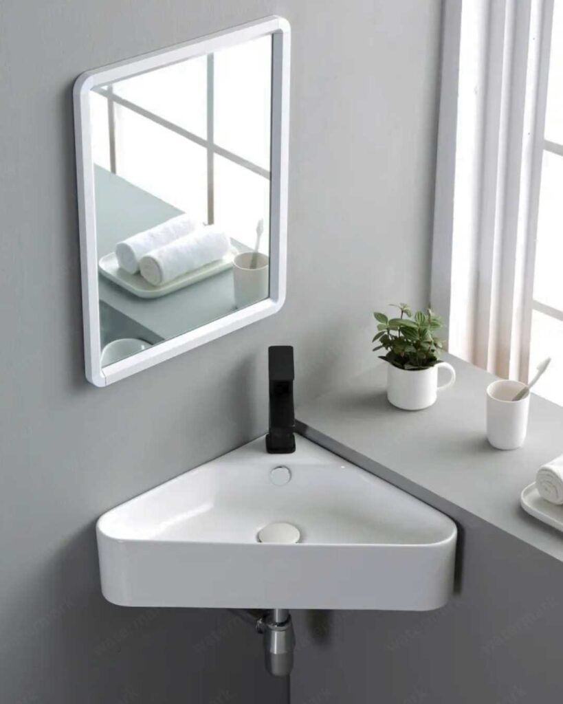 triangular bathroom sink